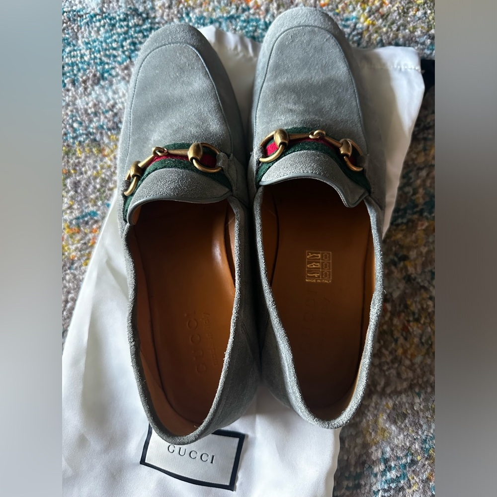 Gucci Men Brixton Web Horsebit Loafer- size 7- Authentic 100%